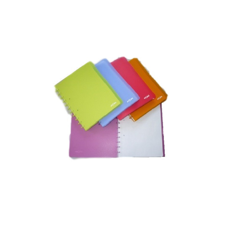 CAHIER ATOMA A4+ PLAST. TRANSP. QUAD. +PERF.+POCH.
