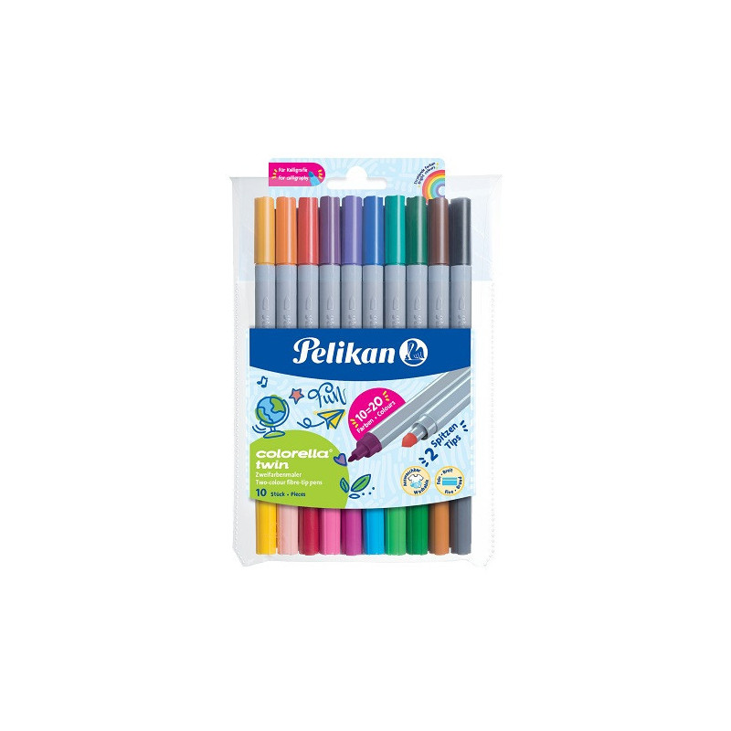 FEUTRE ECO.PELIKAN COLORELLA-TWIN 10PCS (300011239)