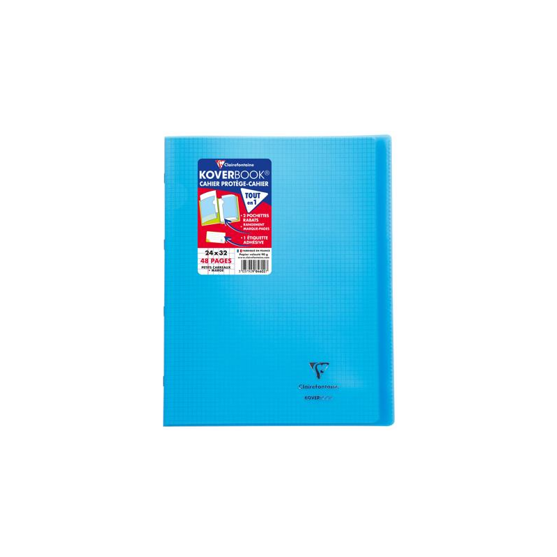 CAHIER CLAIREF. PP PIQ. A4+ QUAD.+M 48FLS BLEU