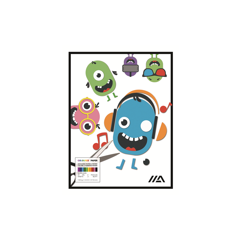 BLOC DESSIN COULEUR 240X315MM 160G 20FLS AURORA
