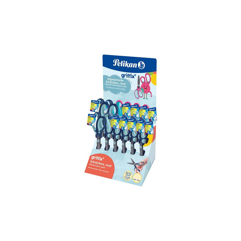 CISEAUX ENFANTS PELIKAN 14CM DROIT&GAUCH 12PCS ASS (300007869)