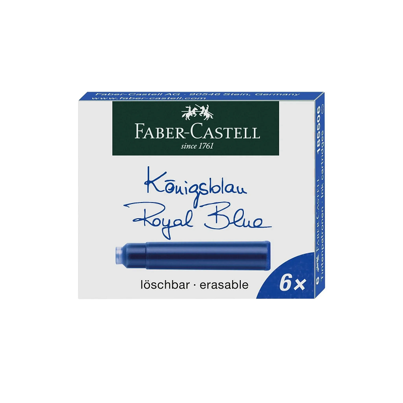 CARTOUCHE ENCRE FABER BLEU 6PCS