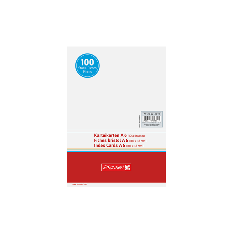FICHE 105X148MM UNI BLANC 100PCS BRUNNEN (A6)