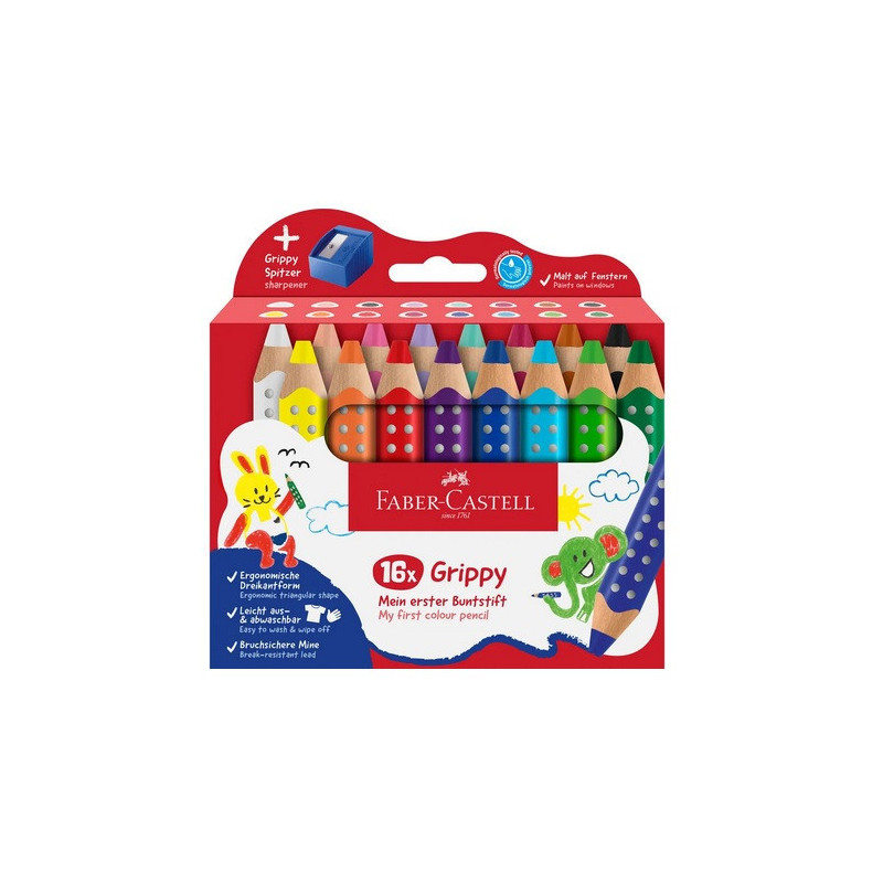 CRAYON COUL. FABER GRIPPY 16PCS
