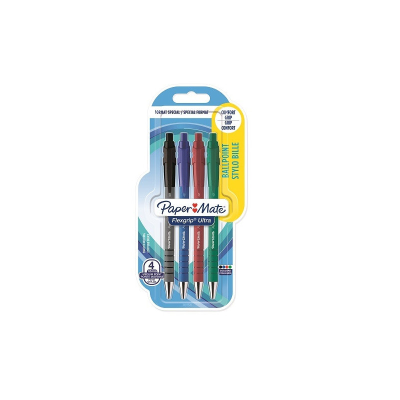 STYLO BILLE PAPERM. FLEX. ASS. 4PCS BLISTER