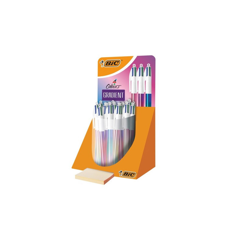 STYLO BILLE BIC 4 COULEURS GRADIENT PRES. 30PCS