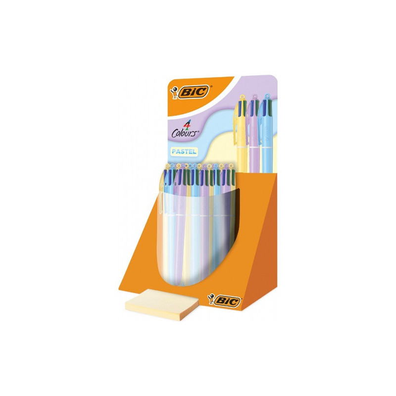 STYLO BILLE BIC 4 COULEURS PASTEL PRES. 30PCS