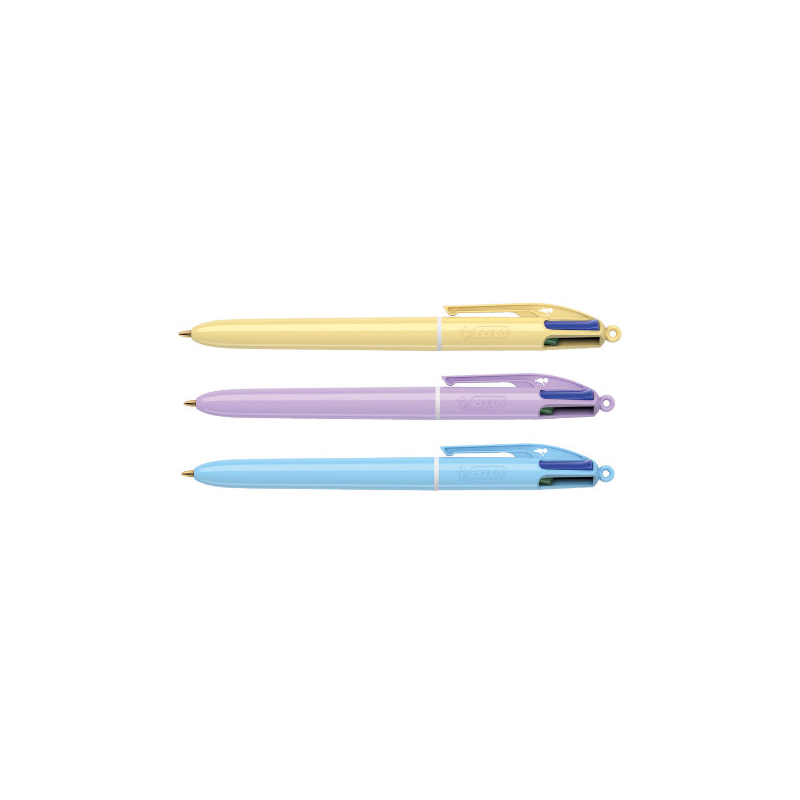 STYLO BILLE BIC 4 COULEURS PASTEL