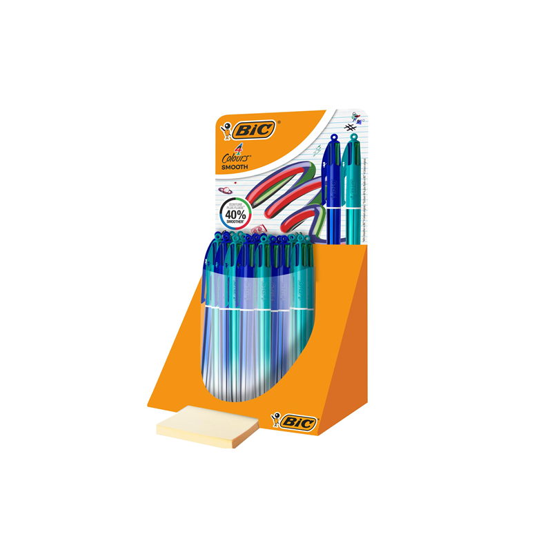 STYLO BILLE BIC 4 COULEURS SMOOTH GRADIENT PRES. 30PCS