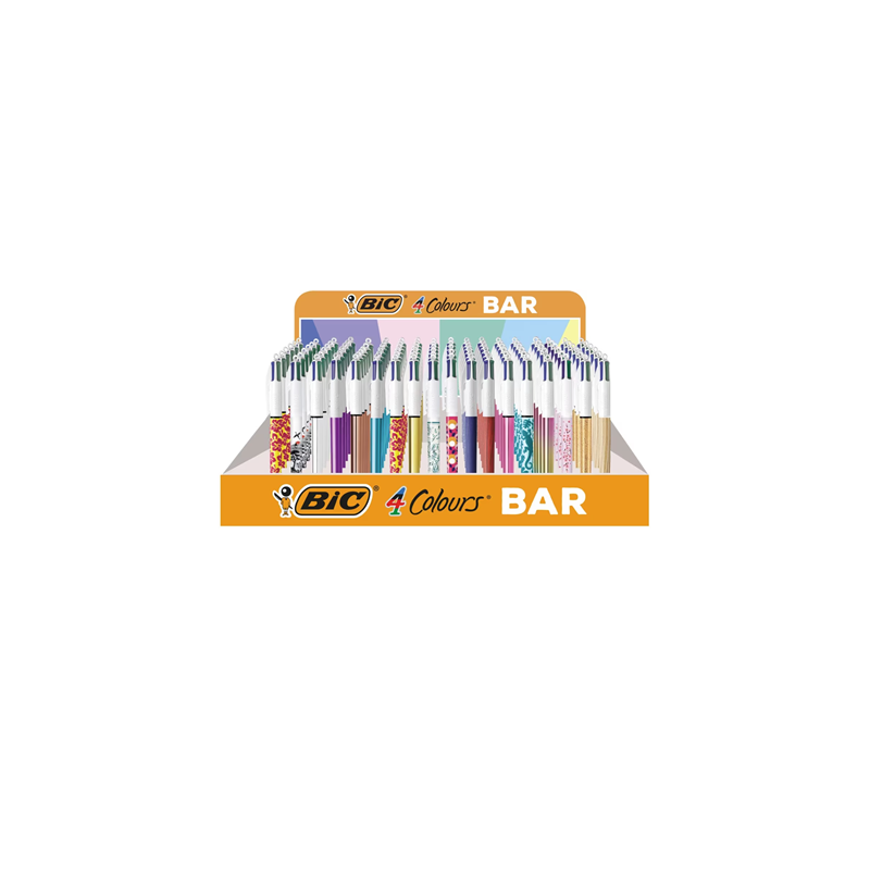 STYLO BILLE BIC 4 COULEURS LE BAR PRES. 216PCS