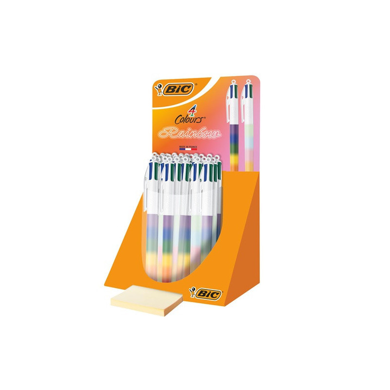 STYLO BILLE BIC 4 COULEURS RAINBOW PRES. 30PCS
