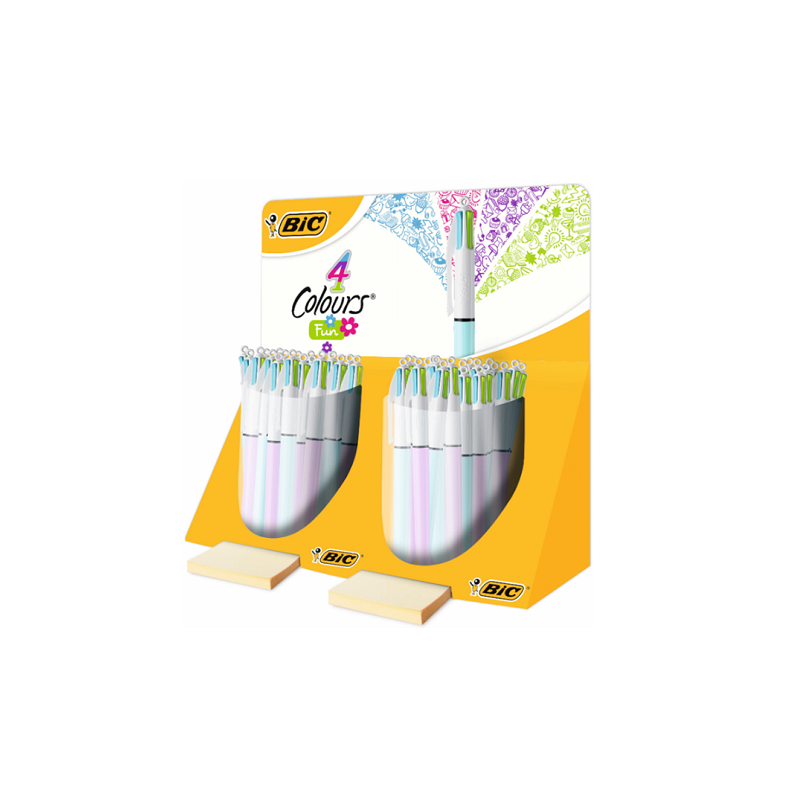 STYLO BILLE BIC 4 COULEURS FASHION PRES. 40PCS