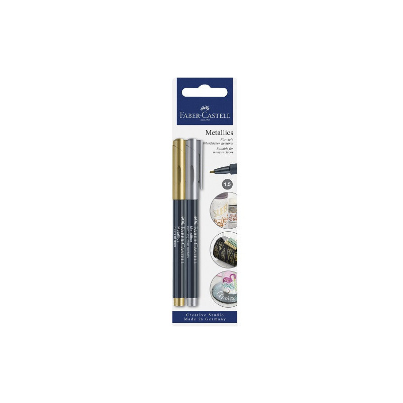 MARQUEUR FABER METALLICS 2PCS BLISTER