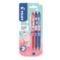 ROLLER PILOT FRIXION BALL CLICKER 0,7 BLEU SWEET PARADISE 3PCS BLISTER
