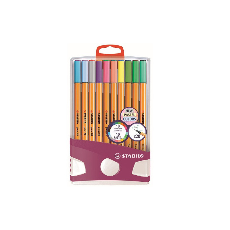 FINELINER STABILO POINT BOX 20PCS PASTEL