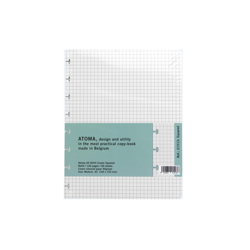 CAHIER ATOMA A5 RECHARGE QUAD. CREME