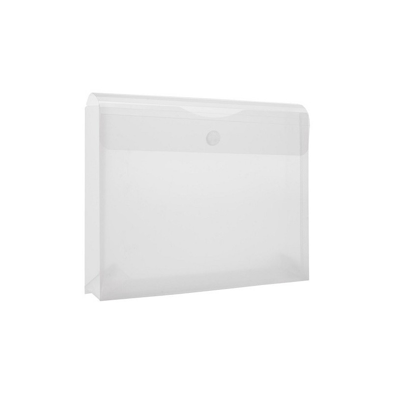POCHETTE DOCUMENTS FOLDERSYS VELCRO +SOUFFLET A4 TRANSP. 7CM