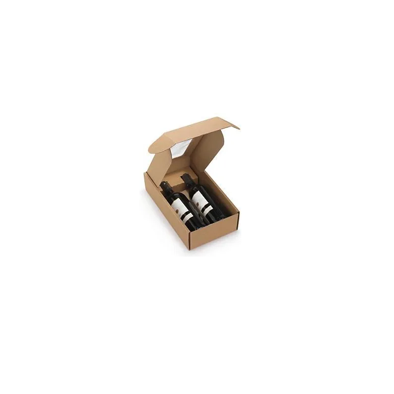 BOITE 2 BOUTEILLES BRUN 335X200X90MM