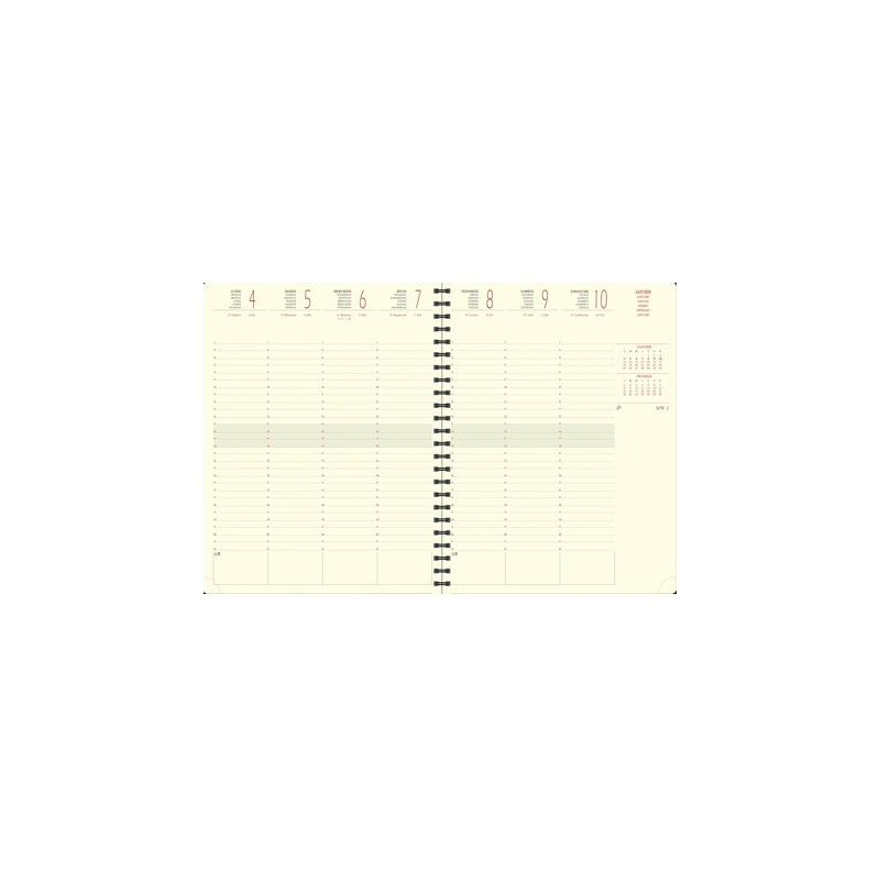 RECHARGE AGENDA EXACOMPTA EUROTIME 27S SPIR. 1SEM./2P.