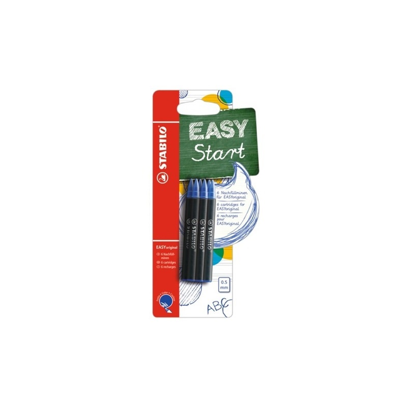 ROLLER STABILO'S MOVE REFILL BLEU MEDIUM 6PCS BLISTER