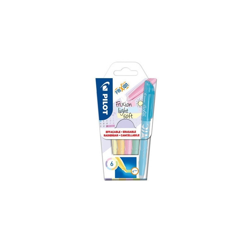SURLIGNEUR PILOT FRIXION LIGHT SOFT 6PCS