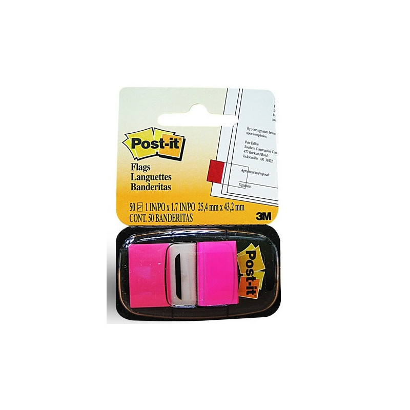 INDEX POST-IT 25,4X43,2MM ROSE 50PCS