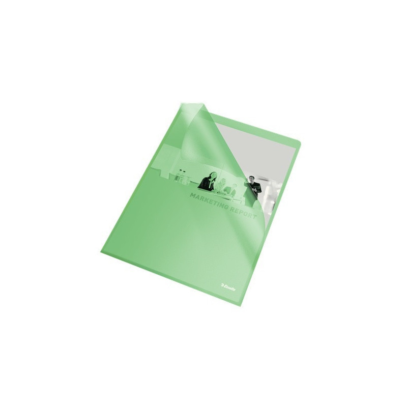 CHEMISE PLAST. A4 TRANSP. ESSELTE GRAINEE VERT 105µ