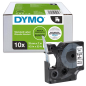 DYMO RUBAN D1 12MMX7M NOIR/BLANC 10PCS