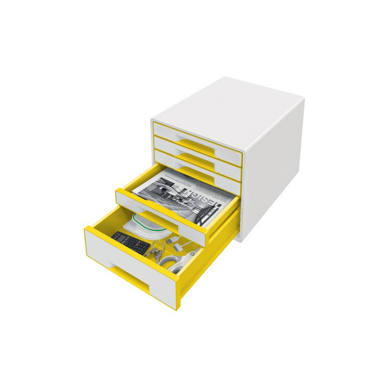 POST-SET 5 TIROIRS LEITZ WOW BLANC/JAUNE