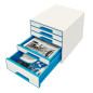 POST-SET 5 TIROIRS LEITZ WOW BLANC/BLEU