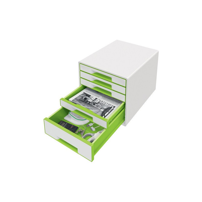 POST-SET 5 TIROIRS LEITZ WOW BLANC/VERT