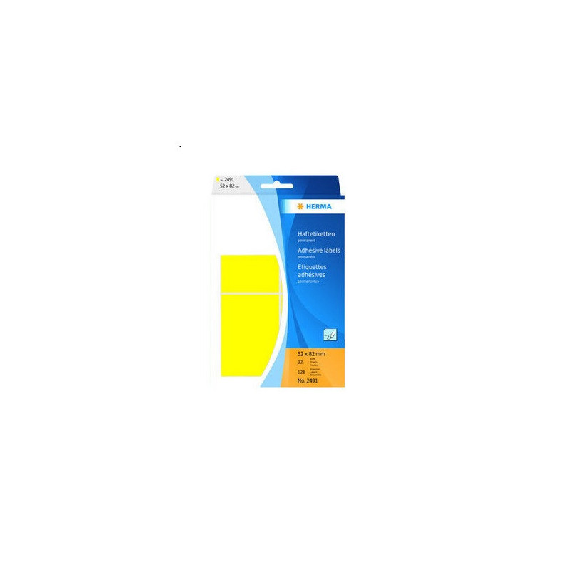 ETIQUETTE HERMA POCH. 52X82MM JAUNE
