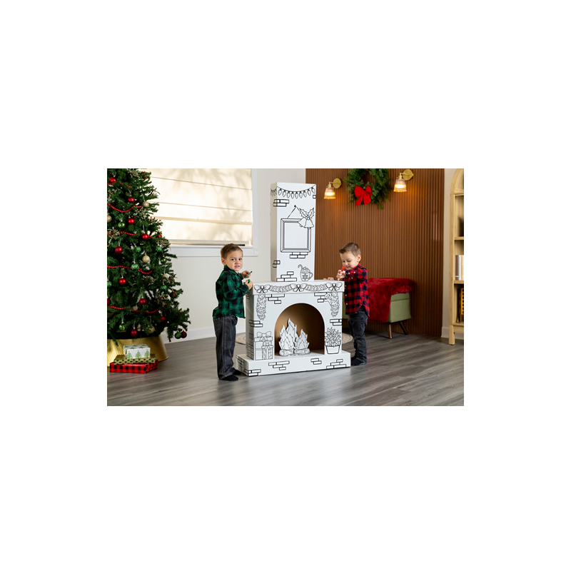 KIT EN CARTON FELLOWES GRANDE CHEMINEE DE NOEL A COLORIER
