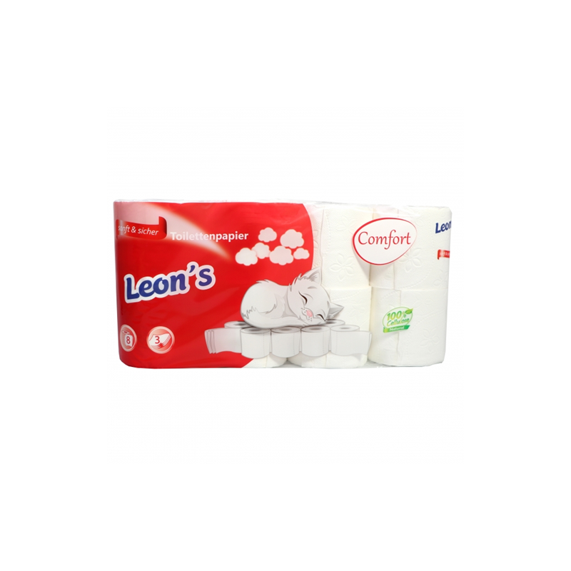 PAPIER TOILETTE BLANC LEON'S 3FLS 8RLX