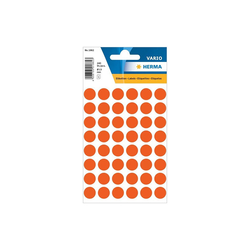 AUTOCOLLANT HERMA Ø 12MM ROUGE