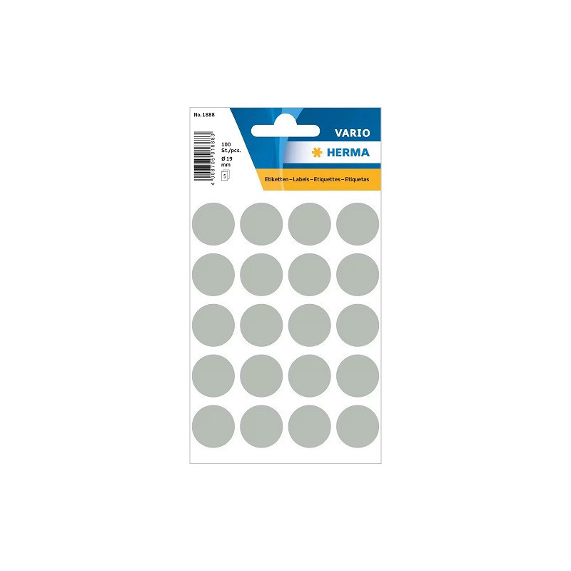 AUTOCOLLANT HERMA Ø 19MM GRIS