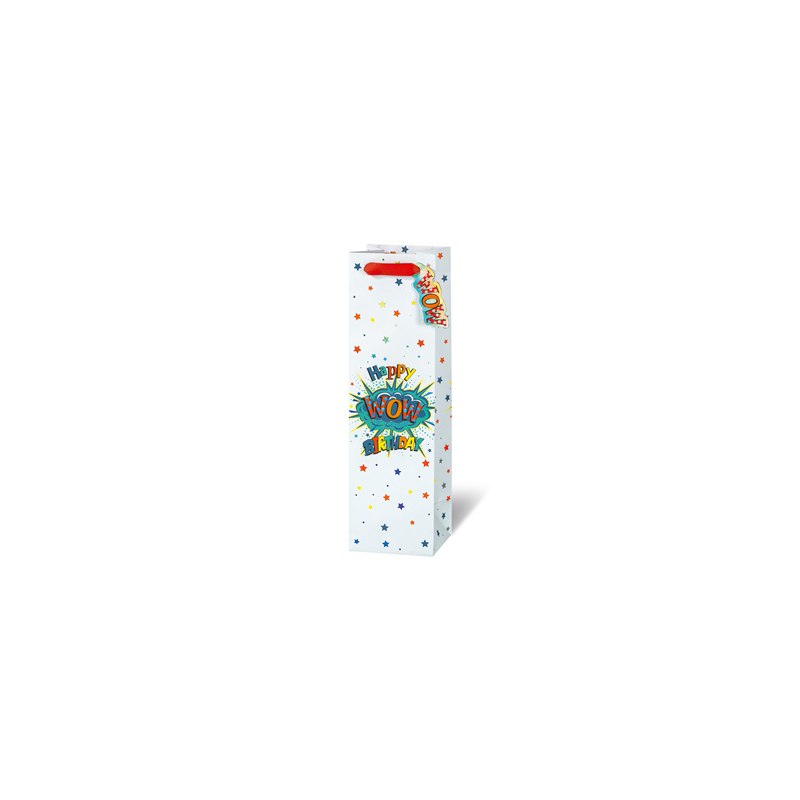 SACHET BSB BOUT. 36X10,5X10CM WOW HAPPY BIRTHDAY