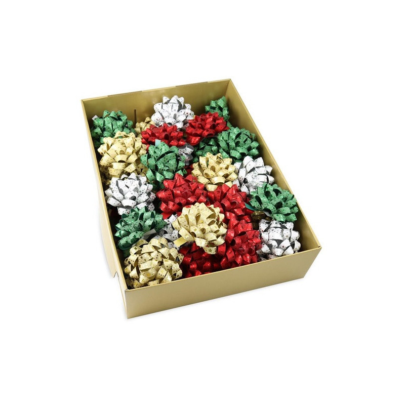 RUBAN CADEAU PATTBERG NOEUD 8CM GLITTER STAR ASS.