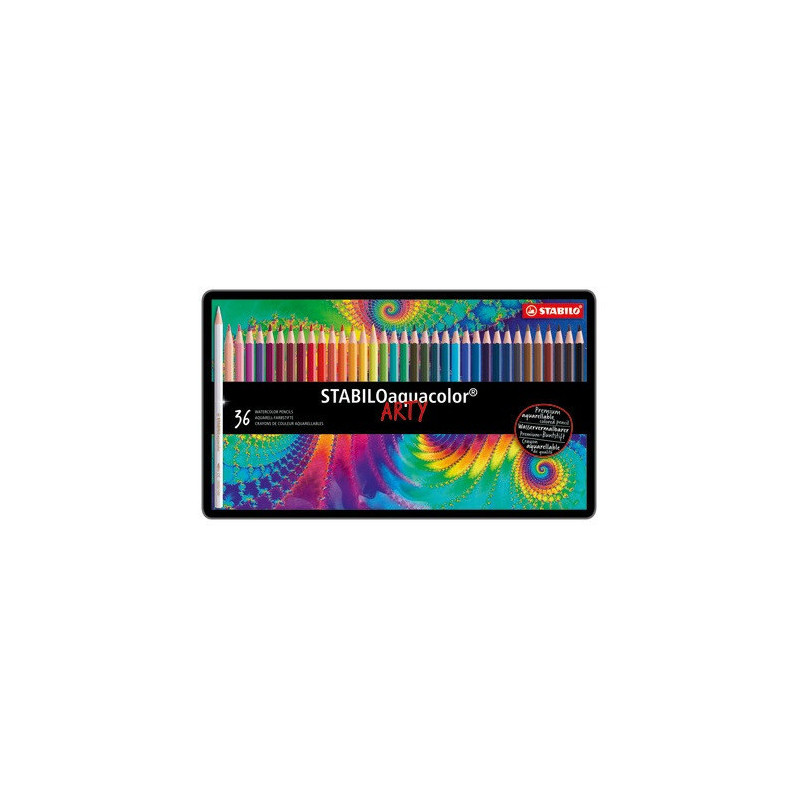 CRAYON COUL. STABILO AQUACOLOR BOITE MET. 36PCS