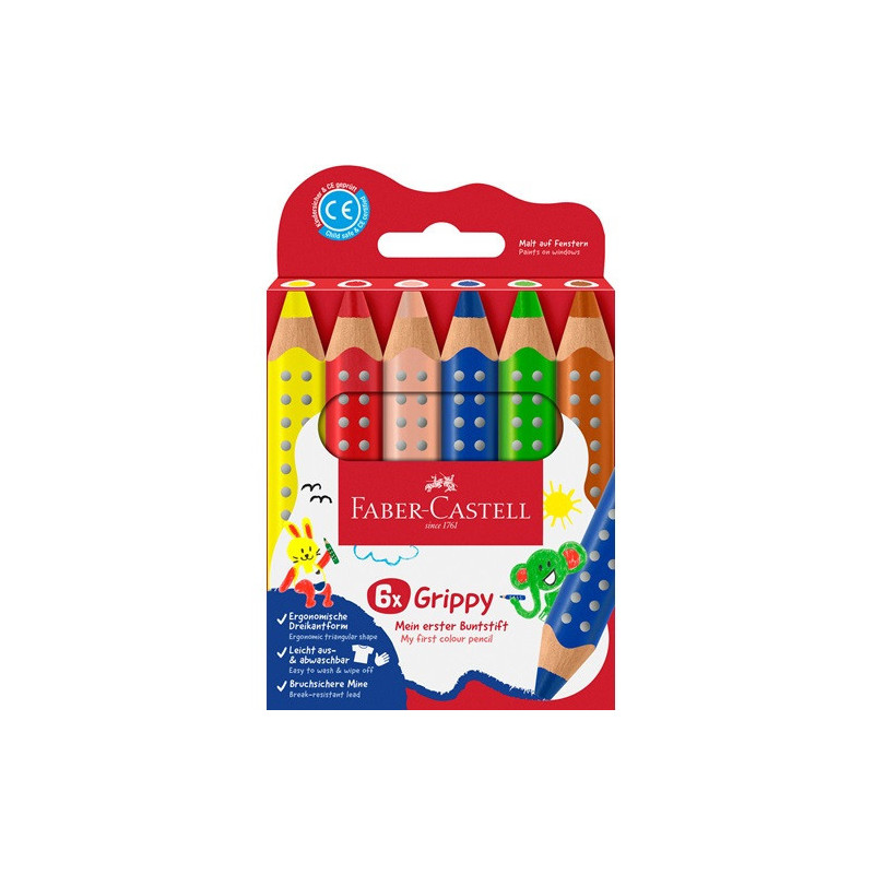 CRAYON COUL. FABER GRIPPY 6PCS