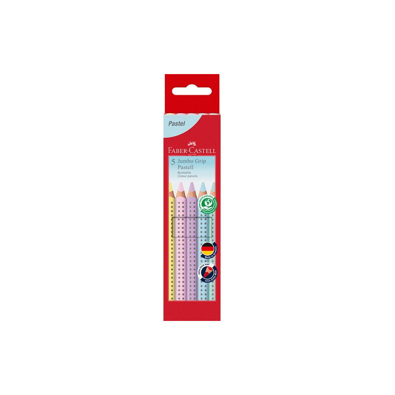CRAYON COUL. FABER JUMBO GRIP 5PCS PASTEL