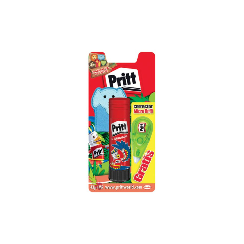 COLLE BATON PRITT 43G +CORRECTEUR MINI BLISTER