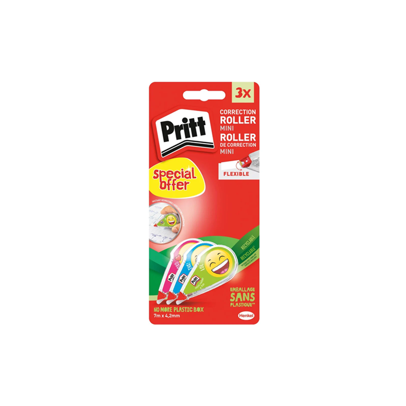 CORRECTEUR ROLLER PRITT 4,2MM 2PCS +1PCS GRATUIT BLISTER