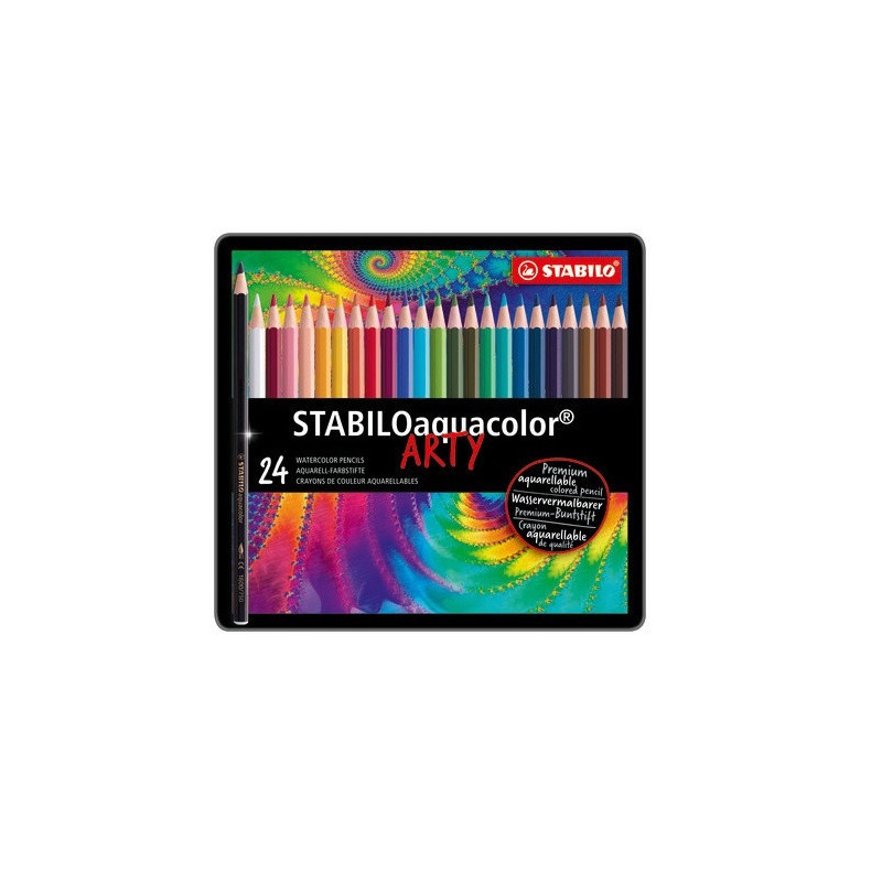 CRAYON COUL. STABILO AQUACOLOR BOITE MET. 24PCS