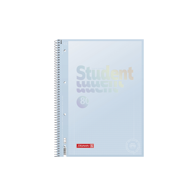 CAHIER BRUNNEN A4 80FLS QUAD. BLEU PASTEL