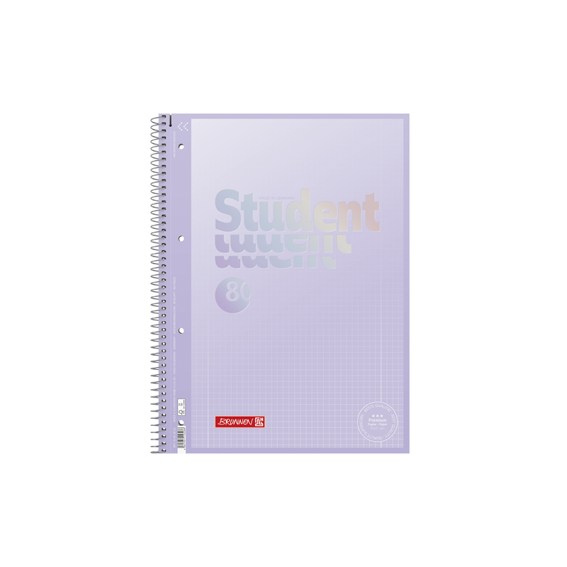 CAHIER BRUNNEN A4 80FLS QUAD. VIOLET PASTEL