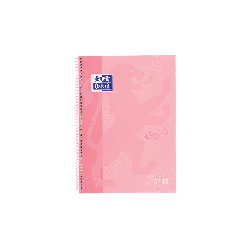 CAHIER OXFORD SPIRALE A4+ QUAD. 80FLS EUROPEANBOOK ROSE PASTEL