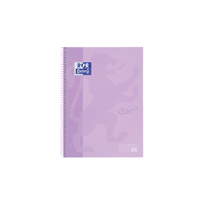 CAHIER OXFORD SPIRALE A4+ QUAD. 80FLS EUROPEANBOOK MAUVE PASTEL
