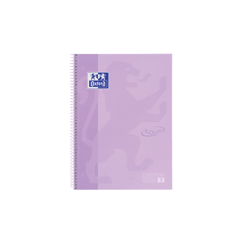 CAHIER OXFORD SPIRALE A4+ LIGNE 80FLS EUROPEANBOOK MAUVE PASTEL