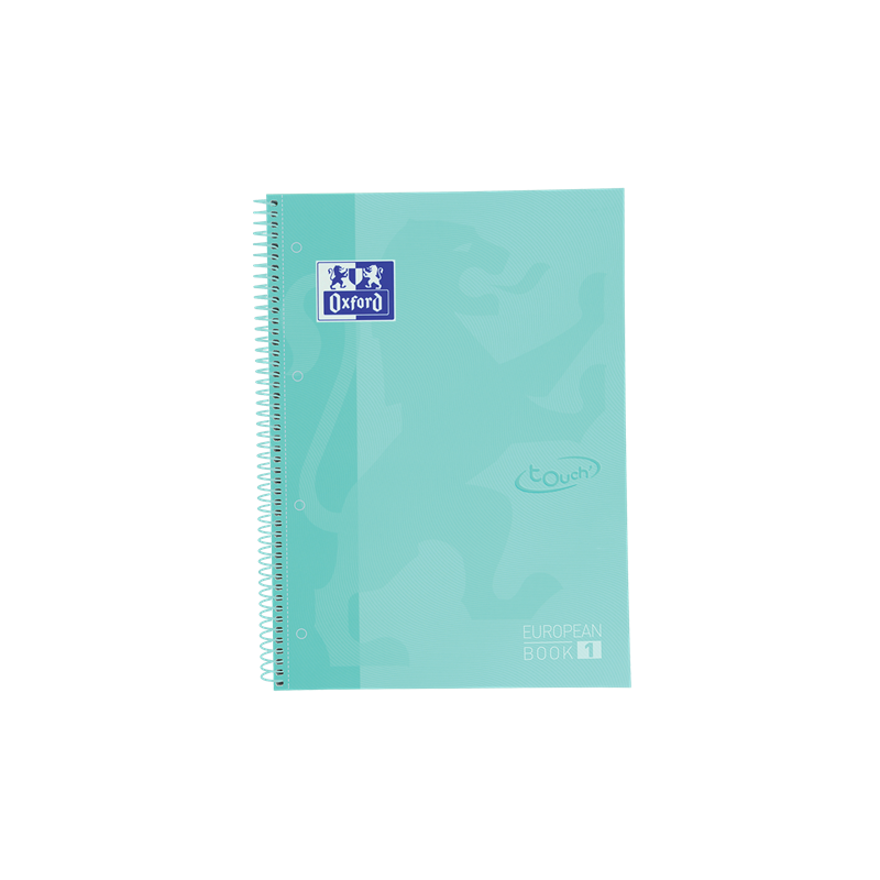 CAHIER OXFORD SPIRALE A4+ LIGNE 80FLS EUROPEANBOOK BLEU PASTEL